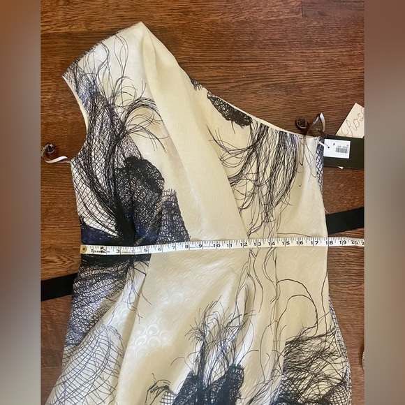 BNWT Lela Rose Silk Asymmetrical One Shoulder Cocktail Dress Size 14 - Picture 12 of 15